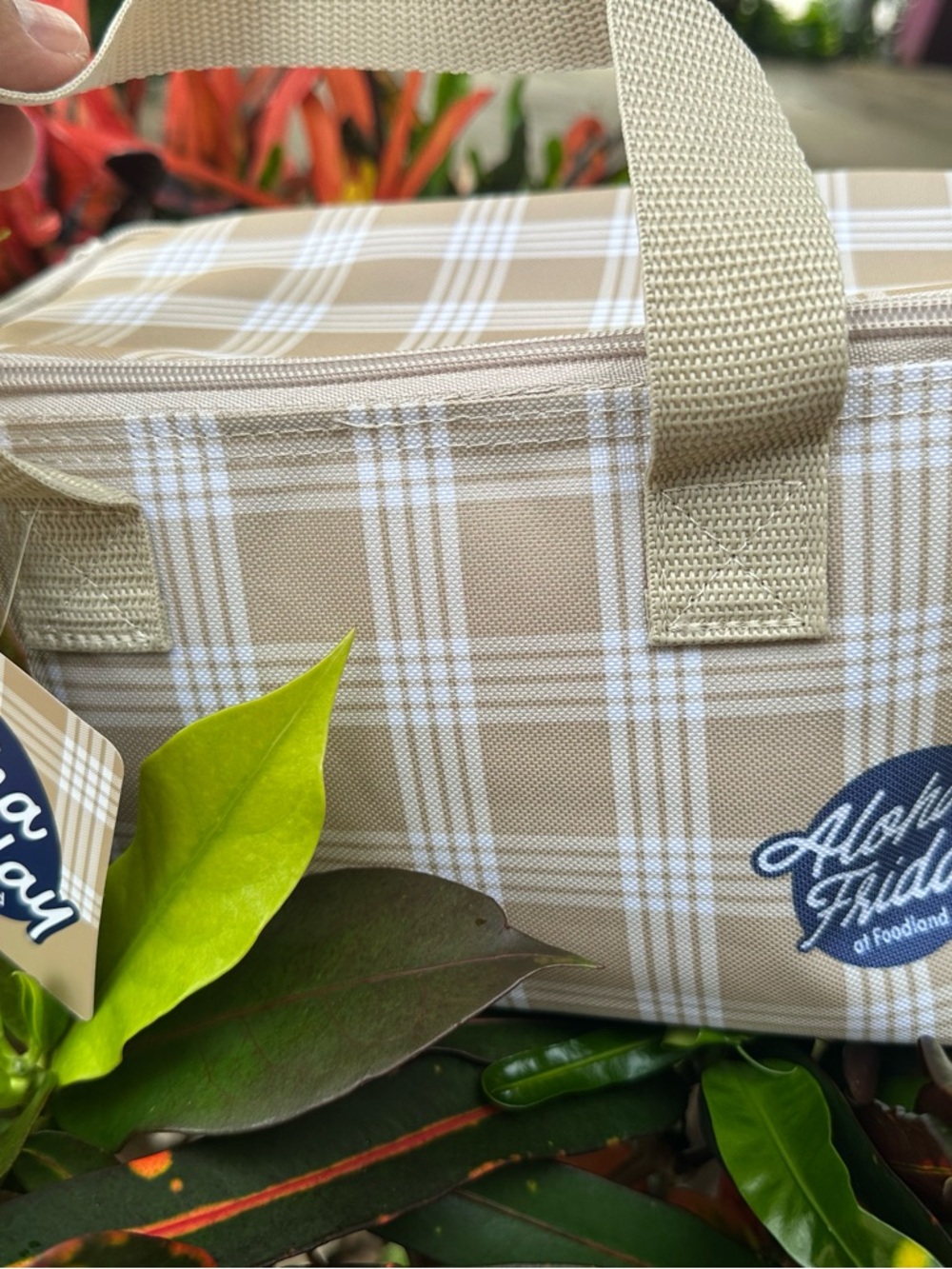 HAWAII EXCLUSIVE FOODLAND KHAKI PALAKA REUSABLE INSULATED LUNCH BAG TOTE NEW